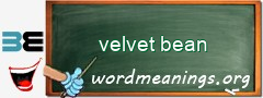WordMeaning blackboard for velvet bean
